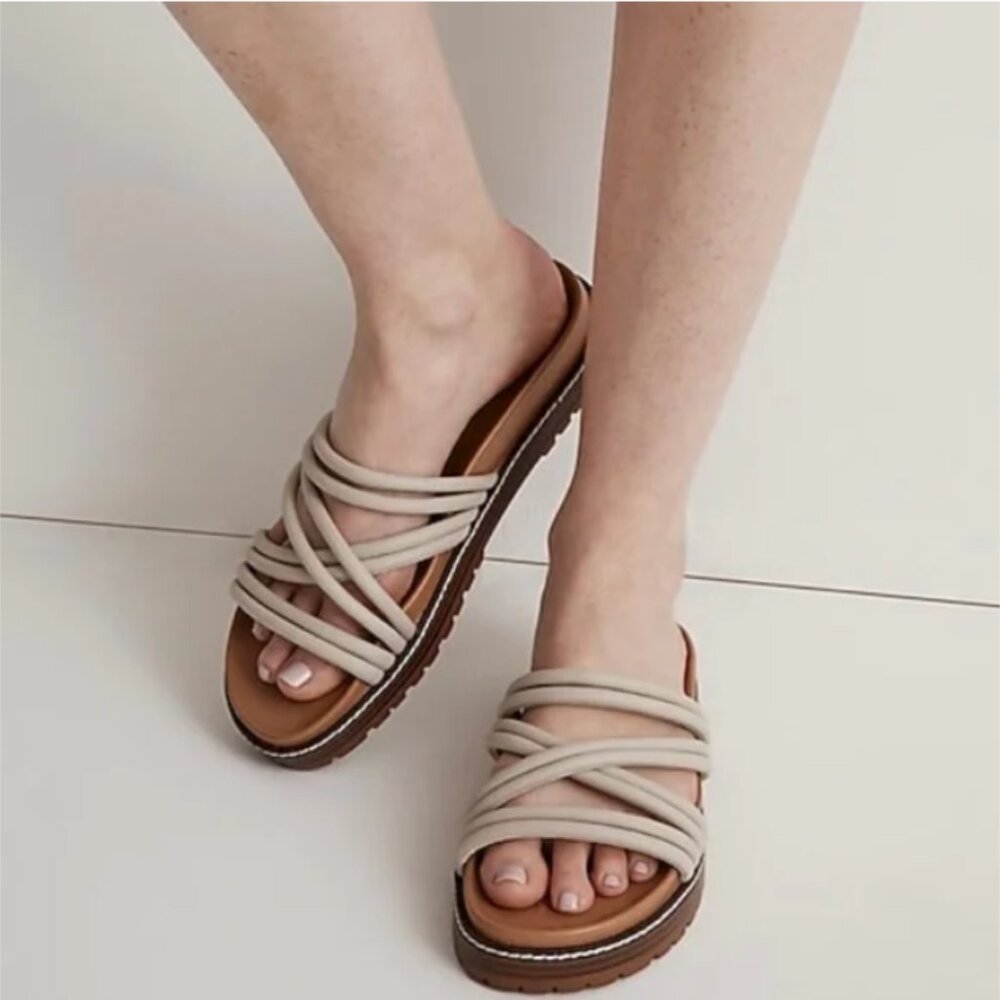 Madewell‎ The Charley Strappy Slide Sandal Pale Oyster 9